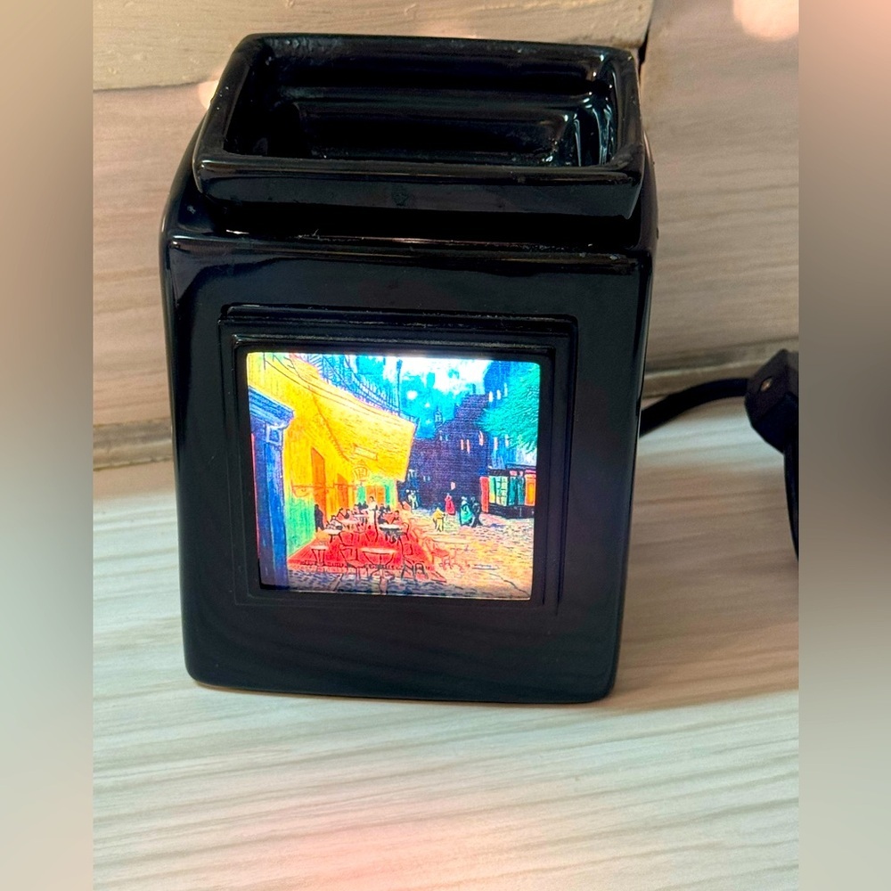 SCENTSY Home Authentic Black Ceramic Full Size Fragrance Wax Warmer VAN GOGH